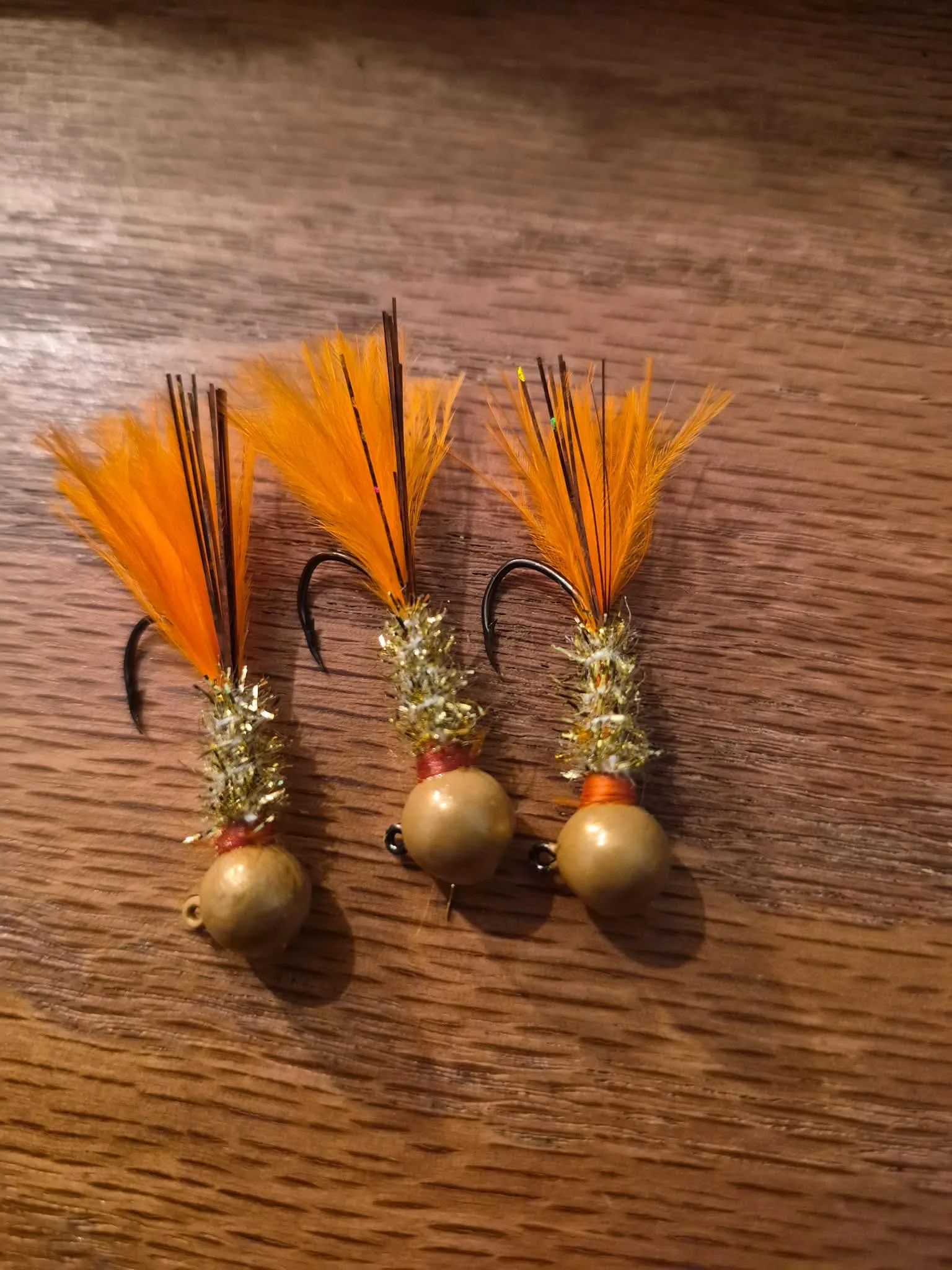Golden Shiner jig � gold and orange fishing lure