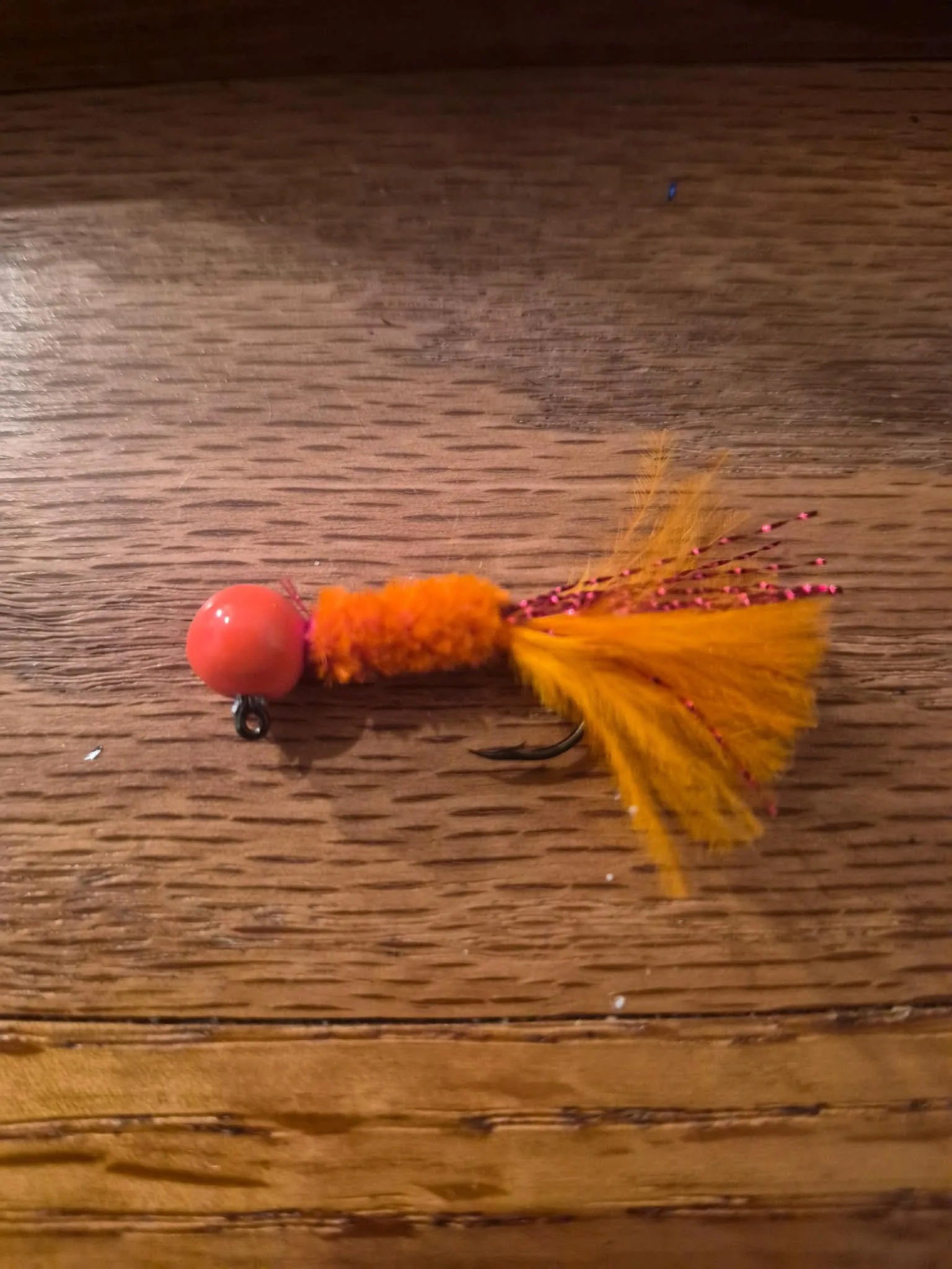 Blood Orange jig � white and blue fishing lure